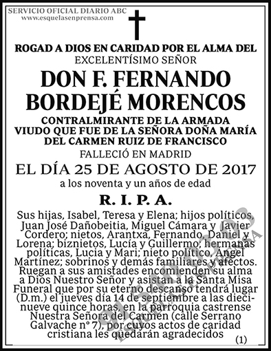 F. Fernando Bordejé Morencos